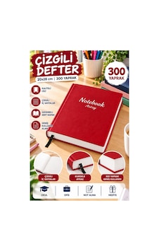 Ciltli Çizgili Defter 300 Yaprak 20x28cm 1 Adet Çok Yapraklı Sert Kapaklı Not Hesap Defteri Okul Ofis Büro Kırmızı Ciltli Çizgili Defter 300 Yaprak 20x28cm 1 Adet Çok Yapraklı Sert Kapaklı Not Hesap Defteri Okul Ofis Büro Kırmızı