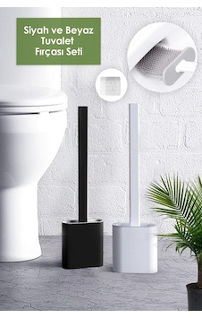 2li Set Beyaz Ve Siyah Renk Silikon Tuvalet Fırçası Set Bükülebilir Pratik Silikon Wc Klozet Fırçası Diğer 2li Set Beyaz Ve Siyah Renk Silikon Tuvalet Fırçası Set Bükülebilir Pratik Silikon Wc Klozet Fırçası Diğer