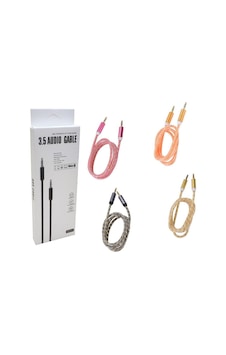 Pm 3.5 Mm Erkek/Erkek Renkli Aux Örgülü Kablo Pm 3.5 Mm Erkek/Erkek Renkli Aux Örgülü Kablo