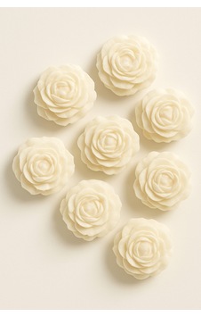 Şakayık Çiçeği Soya Wax Mum Beyaz 2 Adet Beyaz