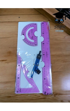 Kırılmaz Cetvel Seti 30 Cm Pergel İletki Gönye Cetvel Plastik Flexible Geometri Seti Mor Kırılmaz Cetvel Seti 30 Cm Pergel İletki Gönye Cetvel Plastik Flexible Geometri Seti Mor