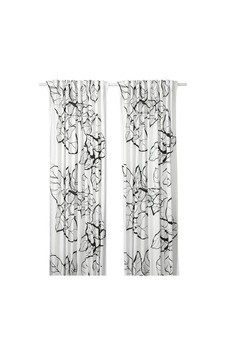 Fon Perde/2 Kanat, Beyaz-çiçek Desenli, 145x300 Cm, Işık Filtreleyici, Polyester Fon Perde/2 Kanat, Beyaz-çiçek Desenli, 145x300 Cm, Işık Filtreleyici, Polyester