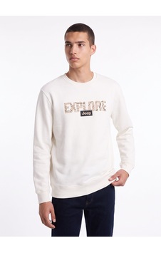 Jeep J6wm-swt7379 Kırık Beyaz Erkek Bisiklet Yaka Baskılı Relaxed Fit Sweatshirt Jeep J6wm-swt7379 Kırık Beyaz Erkek Bisiklet Yaka Baskılı Relaxed Fit Sweatshirt