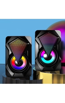 Moonshop Bilgisayar Hoparlörü Led Işıklı Rgb Laptop & Pc Uyumlu