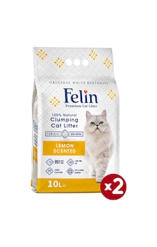 Felin Limon Kokulu Topaklaşan Bentonit Kedi Kumu 2 x 10 L Felin Limon Kokulu Topaklaşan Bentonit Kedi Kumu 2 x 10 L