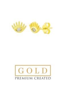 14 Ayar Sarı Altın Sertifikalı Premium Created Taşlı Minimal Göz Küpe Sarı Altın 14 Ayar Sarı Altın Sertifikalı Premium Created Taşlı Minimal Göz Küpe Sarı Altın