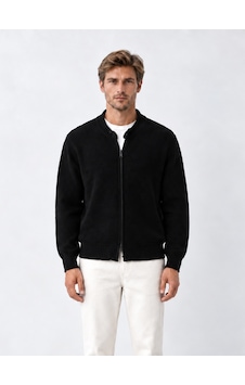 Xint Siyah Regular Fit Bisiklet Yaka Hırka 801713 Xint Siyah Regular Fit Bisiklet Yaka Hırka 801713