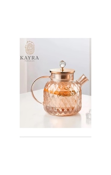 Kabartmalı Borosilikat Cam Demlik 1000ml Royaleks-cm-2006 Şeffaf