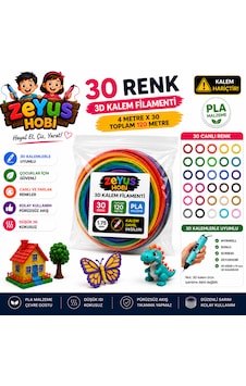 Zeyus Filament 30 Renk 4 Metre 3d Kalem Filamenti Zeyus Filament 30 Renk 4 Metre 3d Kalem Filamenti