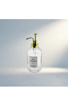 Şeffaf Yuvarlak Cam Şişe 500ml Pompalı Sabunluk Modeli 000 Açık Krem Şeffaf Yuvarlak Cam Şişe 500ml Pompalı Sabunluk Modeli 000 Açık Krem