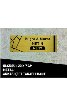 Daire Kapı İsimliği 20 X 7 Cm Yeni Desenli Gold Metal Levha Daire Kapı İsimliği 20 X 7 Cm Yeni Desenli Gold Metal Levha