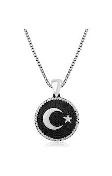 Gümüş Ay Yıldız Erkek Kolye Gümüş Ay Yıldız Erkek Kolye
