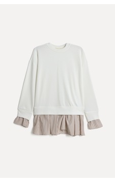 Mudo Kadın Kadın Ekru Gömlek Detaylı Bisiklet Yaka Sweatshirt 1272000 Mudo Kadın Kadın Ekru Gömlek Detaylı Bisiklet Yaka Sweatshirt 1272000