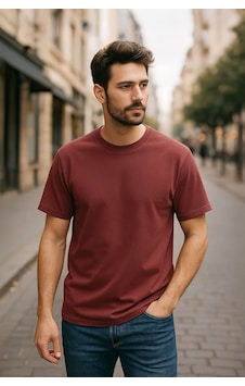 Markapia Erkek %100 Pamuk Basic T-shirt Çok Renkli S 2xl S Bordo Markapia Erkek %100 Pamuk Basic T-shirt Çok Renkli S 2xl S Bordo