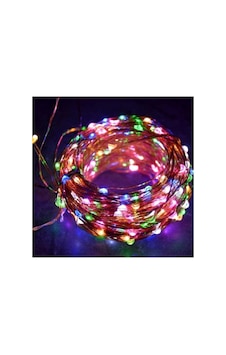 5 M Peri Rgb 50 Led Pilli Noel Parti Yılbaşı Ağaç Dekoratif Aydınlatma Lambası Animasyonlu Süsleme RGB