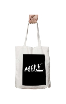 Art Hediye Funny Evolution Of Man And Boat Fishing İki Tarafı Kalıcı Baskılı Yıkanabilir Çanta Çok Renkli Art Hediye Funny Evolution Of Man And Boat Fishing İki Tarafı Kalıcı Baskılı Yıkanabilir Çanta Çok Renkli