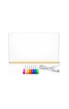 Arvale Led Işıklı Yazı Tahtası Seti Silinebilir Not Panosu Usb Li 8 Renk Kalemli Şeffaf