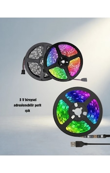 Dekoratif Rgb Smart Şerit Led 5 Metre Tv Arkası Işıklı Dekoratif Rgb Smart Şerit Led 5 Metre Tv Arkası Işıklı