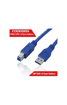 Cpm23 3 Metre Usb 3.0 Mavi Yazıcı Bağlantı Kablosu Am-bm