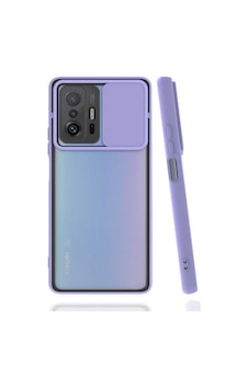 Noktaks - Mi 11t Pro 5g Uyumlu - Kılıf Slayt Sürgülü Arkası Buzlu Lensi Kapak - Lila Lila Noktaks - Mi 11t Pro 5g Uyumlu - Kılıf Slayt Sürgülü Arkası Buzlu Lensi Kapak - Lila Lila