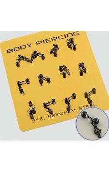 Anahtar - 414 - Çelik Piercing 1 - Spt-gld - Adet Siyah Anahtar - 414 - Çelik Piercing 1 - Spt-gld - Adet Siyah