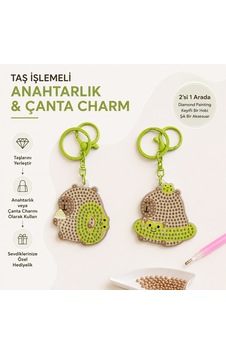 5d Elmas Taş İşlemeli Anahtarlık & Çanta Charmı 2'li Set 5x6 Cm Diamond Painting Keychain & Bag Charm Bkbt17858 5d Elmas Taş İşlemeli Anahtarlık & Çanta Charmı 2'li Set 5x6 Cm Diamond Painting Keychain & Bag Charm Bkbt17858