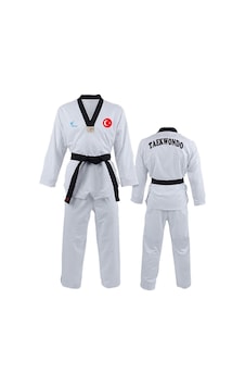 Ay Yıldız Baskılı Siyah Yaka Taekwondo Elbisesi Dobok Tekvando Elbisesi Beyaz Ay Yıldız Baskılı Siyah Yaka Taekwondo Elbisesi Dobok Tekvando Elbisesi Beyaz