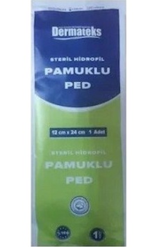 Steril Pamuklu Ped Dermateks 12X 24 Cm 50 Adet Steril Pamuklu Ped Dermateks 12X 24 Cm 50 Adet