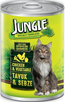 Jungle Tavuklu ve Sebzeli Konserve Yetişkin Kedi Maması 415 G