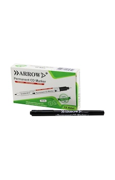 Arrow Ak-02 + Kalemi Permanent 1mm Cd Marker 0.4mm 2 Uçlu Siyah - 12'li Paket Diğer