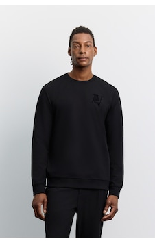Avva Erkek Siyah Bisiklet Yaka Baskılı Pamuklu Regular Fit Sweatshirt A62y1273 Avva Erkek Siyah Bisiklet Yaka Baskılı Pamuklu Regular Fit Sweatshirt A62y1273