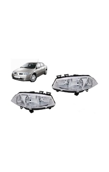 Megane 2 Sağ Sol Far Takım Ayfar Merceksiz Megane 2 Sağ Sol Far Takım Ayfar Merceksiz