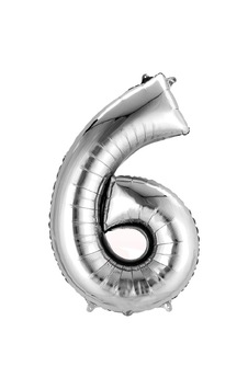Showparty Folyo Balon 6 Rakam 100 Cm - Gümüş Showparty Folyo Balon 6 Rakam 100 Cm - Gümüş
