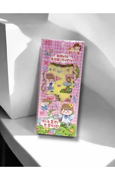Sevimli Karakter Çiçekli Sticker Seti, 10 Yapışkanlı Etiket, Çok Amaçlı Cetvel Çok Renkli Sevimli Karakter Çiçekli Sticker Seti, 10 Yapışkanlı Etiket, Çok Amaçlı Cetvel Çok Renkli