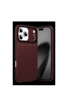 Apple iPhone Uyumlu  17 Pro Max Auto Focus Karbon Kapak - Bordo