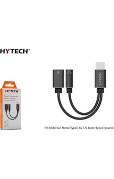 Hytech Hy-Xo40 Gri Metal Typec To 3.5 Jack+Typec Çevirici