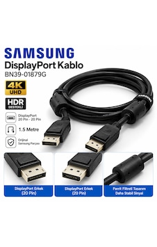 Samsung Uyumlu Bn39-01879g Displayport Kablo 1.5 Metre 20 Pin Siyah
