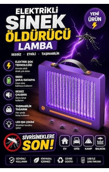 Tedar Elektrikli Sinek Öldürücü Lamba Şarjlı, Sessiz, Led Işıklı Etkili Koruma Najmaddin Tedar Elektrikli Sinek Öldürücü Lamba Şarjlı, Sessiz, Led Işıklı Etkili Koruma Najmaddin