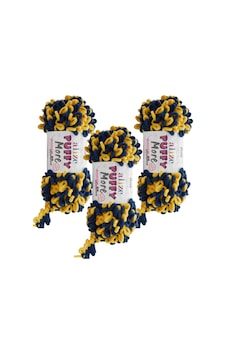 3 Adet Puffy More El Örgü İpliği 6631 Sarı Lacivert Taraftar Renkleri Battaniye, Atkı, Yelek 3 Adet Puffy More El Örgü İpliği 6631 Sarı Lacivert Taraftar Renkleri Battaniye, Atkı, Yelek