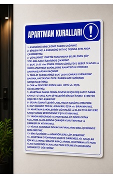 Sürpriz Hediyeli Apartman Kuralları Levhası 35x25 Cm Foreks'li Folyo Baskı Kapı Duvar İkaz Tabelası Sürpriz Hediyeli Apartman Kuralları Levhası 35x25 Cm Foreks'li Folyo Baskı Kapı Duvar İkaz Tabelası