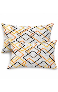 More Home Kapaklı Yastık Kılıfı 2 Adet 50 X 70 Cm Çizgili Desen Gri Gri - Sarı