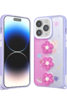 Apple Uyumlu iPhone 14 Pro Max Kılıf Parlayan Sıvılı Simli Kabartma Figürlü Zore Cevze Kapak-mor Pansm-ya Mor Pansm-ya Apple Uyumlu iPhone 14 Pro Max Kılıf Parlayan Sıvılı Simli Kabartma Figürlü Zore Cevze Kapak-mor Pansm-ya Mor Pansm-ya