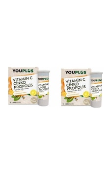 Youplus Vitamin C Çinko Propolis 20 Efervesan Tablet X 2 Adet