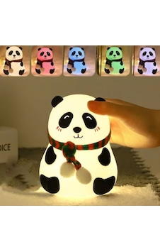 5 Farklı Renk Modlu Panda Figürlü Pofuduk Led Gece Lambası-yumuşak Dokulu Çocuk Odası Ve Dekoratif Şarjlı Ortam Işığı 5 Farklı Renk Modlu Panda Figürlü Pofuduk Led Gece Lambası-yumuşak Dokulu Çocuk Odası Ve Dekoratif Şarjlı Ortam Işığı