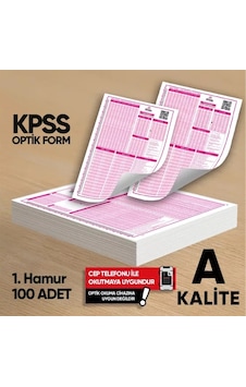 Kpss Gy-gk Deneme Sınavları İçin 100 Adet 80.gr Optik Form