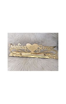 40 Cm Pleksi Masa İsimliği Gold Renk Söz Nişan Masası İsimlik Altın 40 Cm Pleksi Masa İsimliği Gold Renk Söz Nişan Masası İsimlik Altın