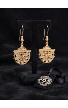 925 Ayar Gümüş Geleneksel Telkari Gold Yelpaze Özel Tasarım Sallantılı Küpe Rze10393 925 Ayar Gümüş Geleneksel Telkari Gold Yelpaze Özel Tasarım Sallantılı Küpe Rze10393