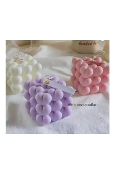 Kalpli Bubble Mum 3 Adet Çok Renkli Kalpli Bubble Mum 3 Adet Çok Renkli