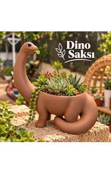 Dinozor Tasarımlı Dekoratif Saksı Dinozor Tasarımlı Dekoratif Saksı