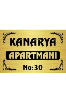 Apartman İsimliği 20x30 Gold Metal Levha Apartman İsimliği 20x30 Gold Metal Levha
